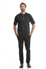 Black T-Shirt with Buttons
