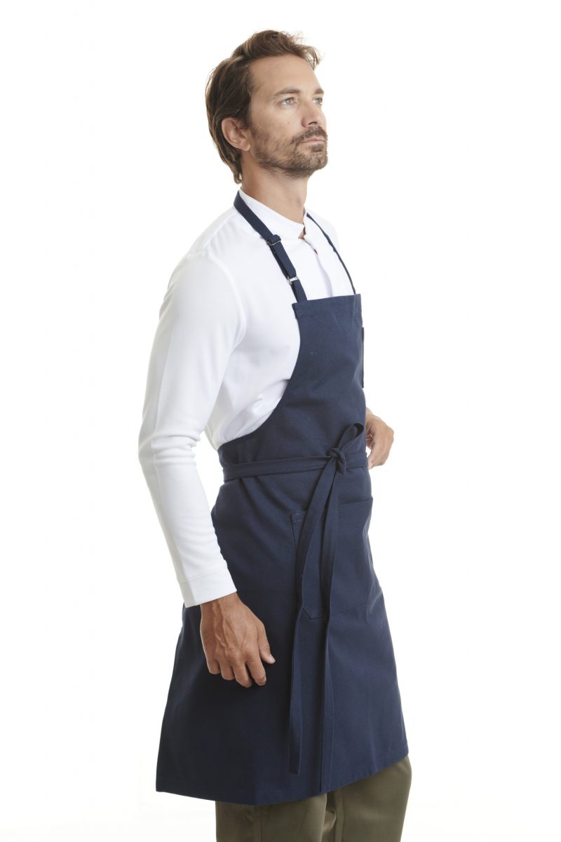 One-piece apron Chef Wide Navy Blue