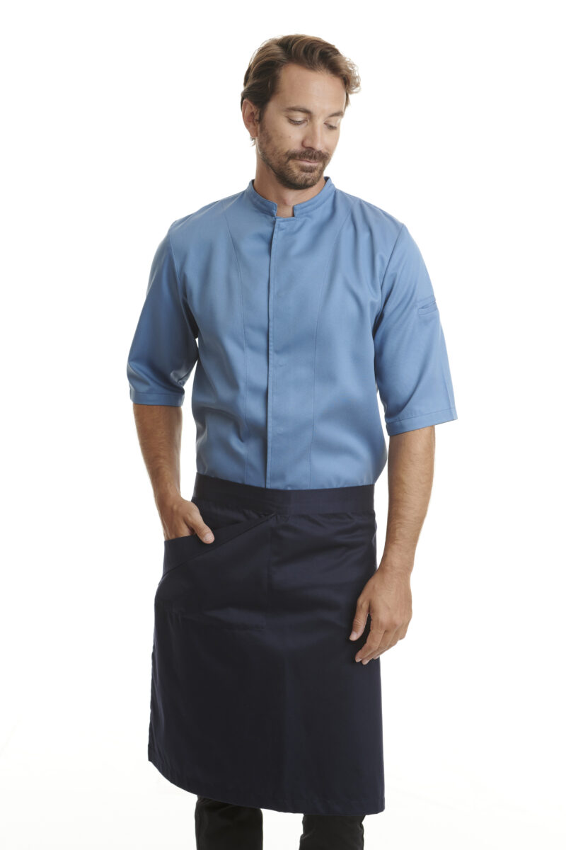 Mao Jacket with Short Sleeves Sea Blue