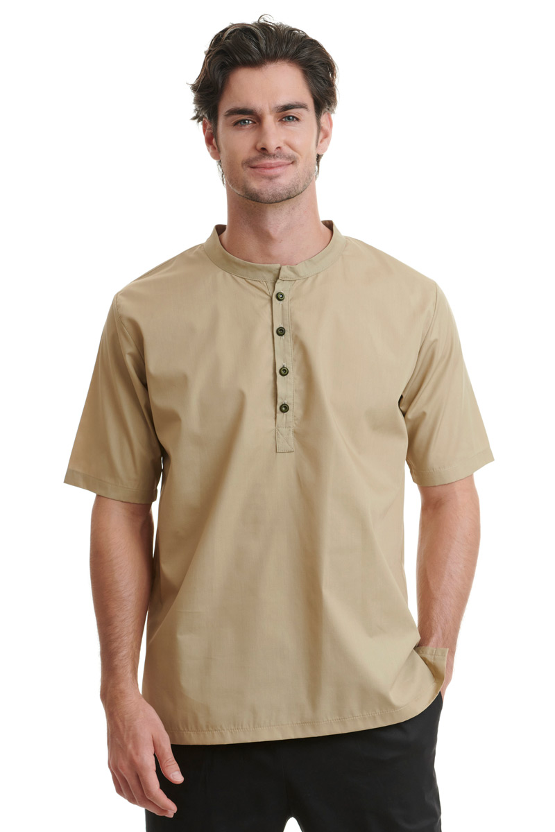 Poplin Top With Buttons Beige