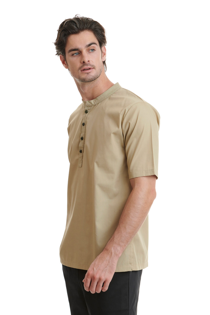 Poplin Top With Buttons Beige