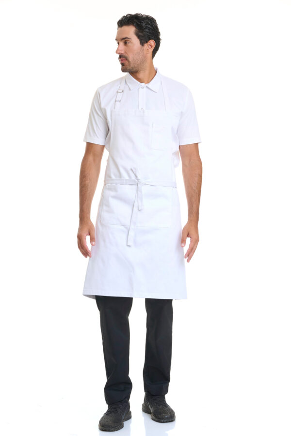 Cotton Wide Apron White