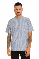 Striped Buttoned Work Shirt – Unisex Fit