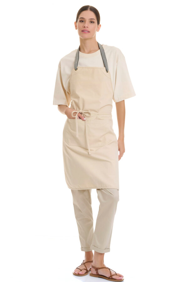 FULL BIB SERVICE APRON WITH DOUBLE POCKET