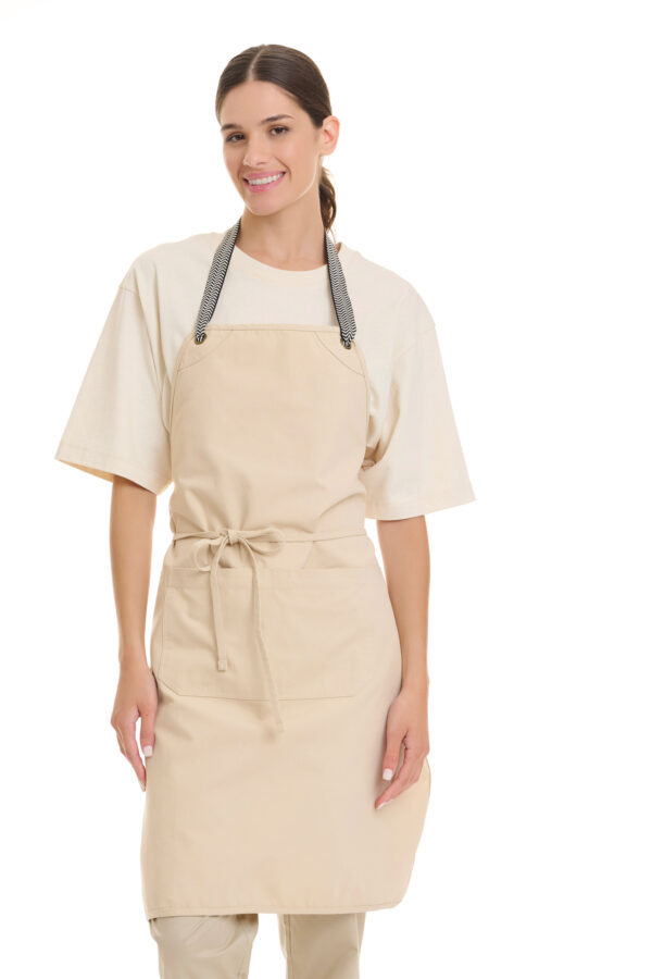 FULL BIB SERVICE APRON WITH DOUBLE POCKET