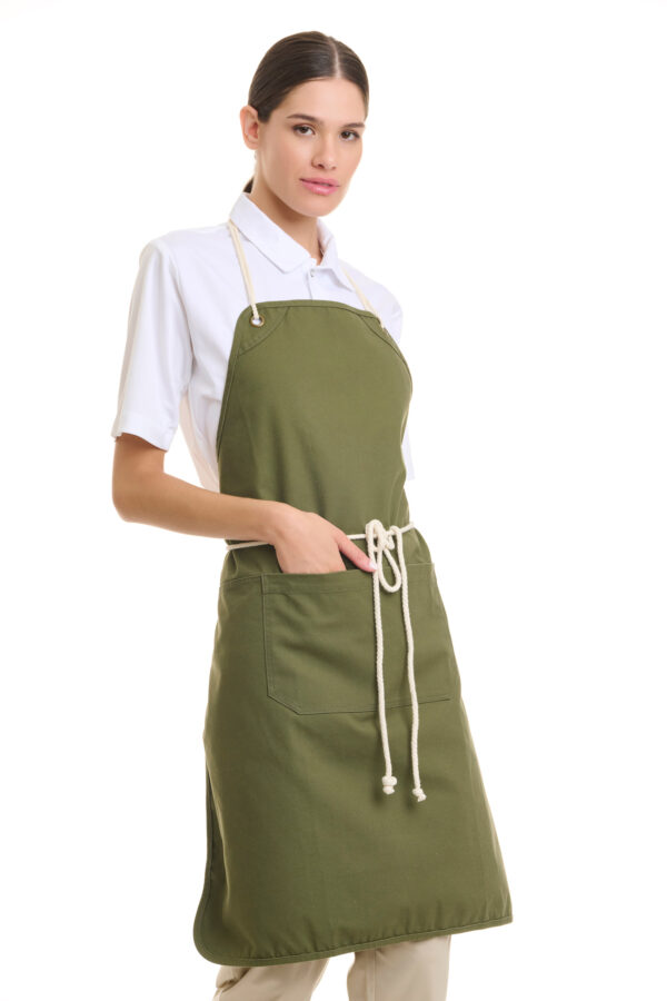 FULL BIB SERVICE APRON WITH DOUBLE POCKET