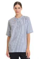 Striped Buttoned Work Shirt – Unisex Fit