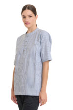 Striped Buttoned Work Shirt – Unisex Fit