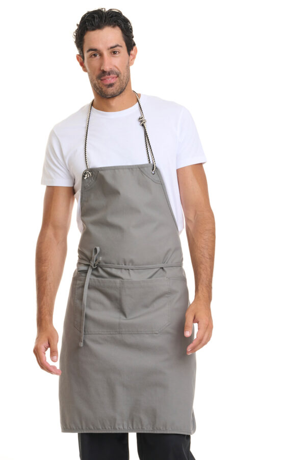 FULL BIB SERVICE APRON WITH DOUBLE POCKET
