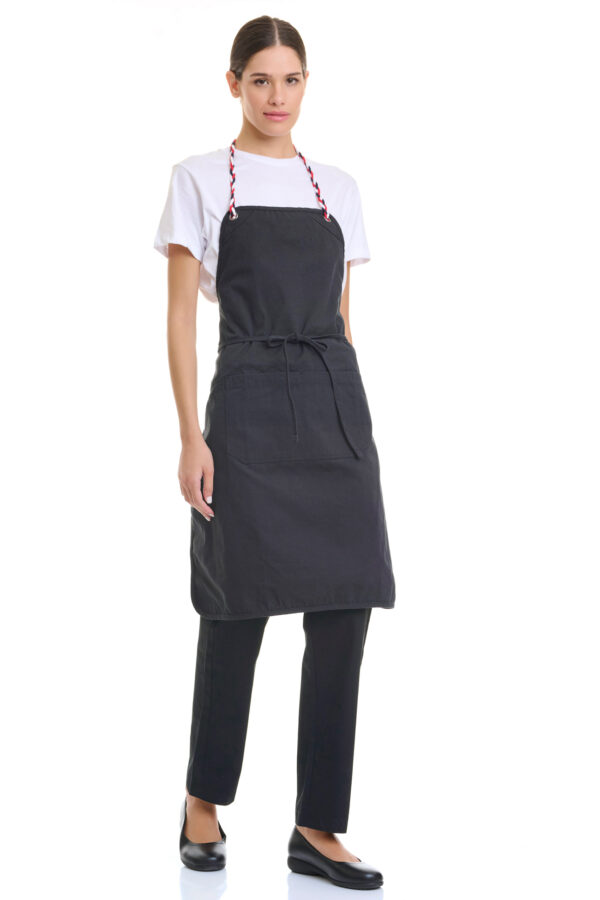 FULL BIB SERVICE APRON WITH DOUBLE POCKET