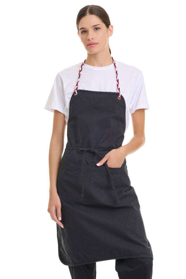 FULL BIB SERVICE APRON WITH DOUBLE POCKET
