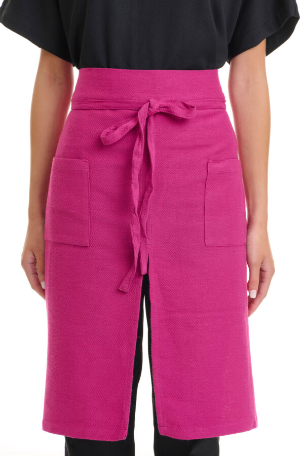 Textured Cotton Wrap Waist Apron