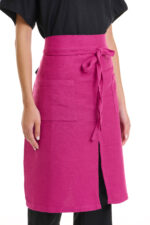 Textured Cotton Wrap Waist Apron
